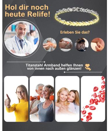 Jeracol Magnetic Hardship Women s Bracelet - Stainless Steel Therapeutic Ring for Pain Relief Adjustable Size Jewelry Gift Box | Arthritis Support & Wellness - Buy Online on GoSupps.com