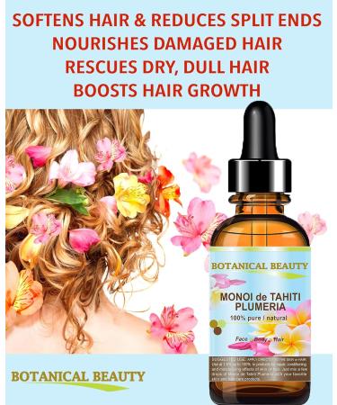 Botanical Beauty Monoi de Tahiti Plumeria Oil - Pure Natural 2 Fl. Oz. for Face Skin Hair Nail & Body Care - International Shipping - Buy Online on GoSupps.com