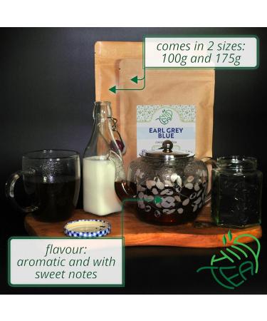 Earl Grey Blue Loose Leaf Tea Infused with Bergamot Oil & Cornflowers - 100g - Buy Online on GoSupps.com