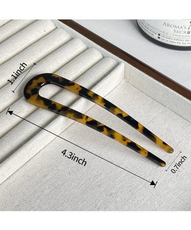 FRDTLUTHW 4.3 Inch U Shaped Hair Fork Set - Tortoiseshell French Hair Pins for Women & Girls (4 Pack) - Buy Online on GoSupps.com