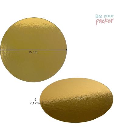10 Cake Boards 15cm - Double Sided Gold/Black Round Cardboard Pastry Base - Buy Online on GoSupps.com