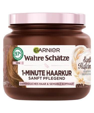 True treasures moisturizing 1-minute hair treatment for sensitive scalp with rice cream and organic hay milk for a pleasant hair experience vegan formula 1 x 340 ml with gentle oat milk