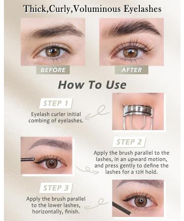 Washable Metal Rod 3D Mascara-1Pcs Waterproof Brown Extra Slim Tubing Mascara Volume and Length Long Lasting Smudge-proof Curling Eyelash Iron Brush Wand Mascara Mother's Day Gift for Women-02Brown 1pcs Brown - Buy Online on GoSupps.com