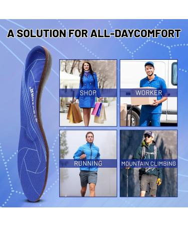 STSVZORR High Arch Support Insoles for Men & Women | Pain Relief for Plantar Fasciitis & Flat Feet | Comfortable Shoe Inserts | Size 11-11.5 (295MM) - Dark Violet Blue - Buy Online on GoSupps.com