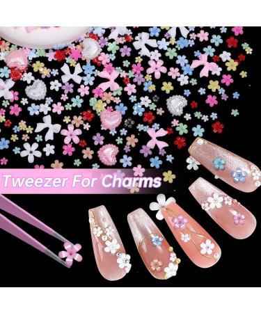 3D Color Tiny Flowers Nail Charms Kit - Acrylic Spring Blossom & Gold Caviar Beads | DIY Nail Art Decor Accessories - Buy Online on GoSupps.com