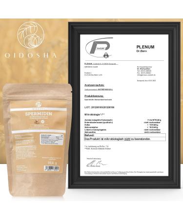 Qidosha High Dose Spermidine Capsules | Test Winner 07/23 | 3.3 mg Spermidine 120 Vegan Capsules | 100% Wheat Germ Extract - Buy Online on GoSupps.com