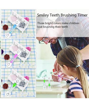 Smiley Hourglass Toothbrush Timer for Kids - 3-Piece Colored Sand Egg Watch | Ideal for Brushing Teeth & Kitchen Use - Buy Online on GoSupps.com