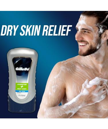 Gillette Hydrator Body Wash for Men 3 Pack Hydrating Body Wash for Dry Skin Fresh Long Lasting Scent Travel Size Toiletries for Gym 1.7 oz Each - Buy Online on GoSupps.com