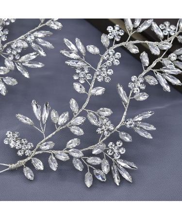LOVFOIVER Rhinestone Bridal Headband - Silver Left | Wedding Hair Accessories - Buy Online on GoSupps.com
