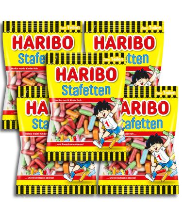Pack of 5 HARIBO Stafetten 5 x 160 g Licorice Pack
