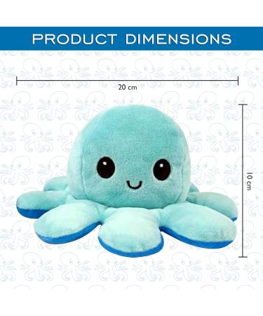 FASTEXX Octopus Reversible Plushies - Double-Sided Flip Mood Octopus - Sweet Gift for Kids and Family - Blue - Buy Online on GoSupps.com