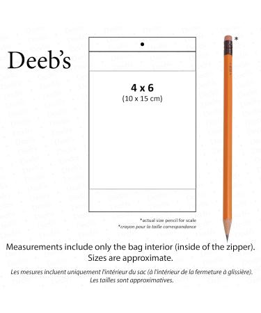 Deeb's 100 Count 4x6 inches Poly Bag Clear Craft Resealable Plastic Baggy Zipper Bags with Writeable White Label Block 4" x 6" - Buy Online on GoSupps.com