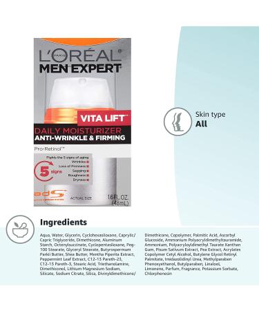 L'Oreal Men Expert Vitalift Anti-Wrinkle Face Moisturizer - Pro-Retinol - 1.6 oz - Buy Online on GoSupps.com