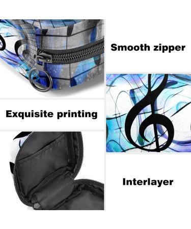 Large Capacity Women's Bands Storage Bag - Menstrual Cup Pocket & Makeup Organizer for Travel - Musical Notes Design - Buy Online on GoSupps.com