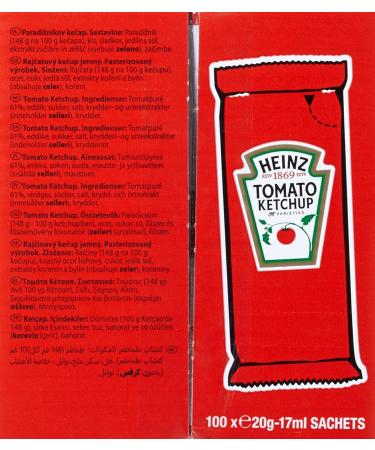 Heinz Tomato Ketchup Classic - Portion Bags 100 x 17ml - Buy Online for International Shipping - Buy Online on GoSupps.com