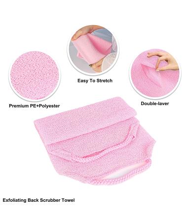 WOVTE 2 Pack Stretchable Nylon Back Scrubber for Shower - Exfoliating Body Washcloth Towel for Deep Cleansing and Skin Massage - Men and Women - Buy Online on GoSupps.com