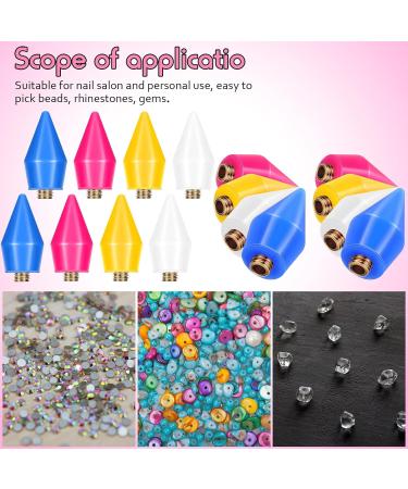 24 Pieces Nail Rhinestones Picker Wax Replacement Tips with Case - Nail Gem Jewelry Dotting Tool - 4 Colors - Buy Online on GoSupps.com