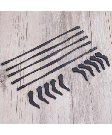 Rosenice 5PCs Silicone Glass Cord Sunglasses Retainer for Kids - Anti-Slip Elastic Eyewear Holder with Ear Hooks - Dark Blue & Black - Buy Online on GoSupps.com