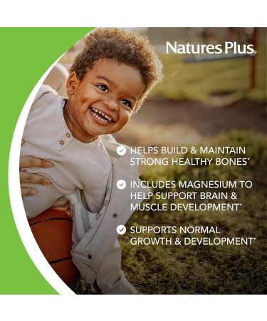 NaturesPlus Animal Parade Calcium Kids Chewable - Natural Vanilla Flavour - Vegan Gluten-Free - 90 Animal Shaped Tablets - Buy Online on GoSupps.com