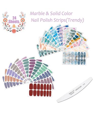Buy JERCLITY 336 Pieces Marble Nail Polish Strips - Self-Adhesive Gel Nail Decals for Women & Girls - Trendy Nail Decorations & Nail File Set - International Shipping Available - Buy Online on GoSupps.com