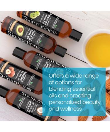 Skinsations Carrier Oil Variety Pack | Body Hair & Massage Oils - Sweet Almond Grapeseed Hazelnut Avocado Coconut MCT | Best for International Shipping - Buy Online on GoSupps.com
