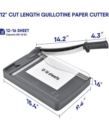 Moonsmile Paper Cutter  12 Inch Cut Length Heavy Duty Guillotine Paper Trimmer with Safety Guard and Blade Lock  12-Sheet Capacity  Cardstock/Cardboard/Laminating Sheet AN22021 - Buy Online on GoSupps.com