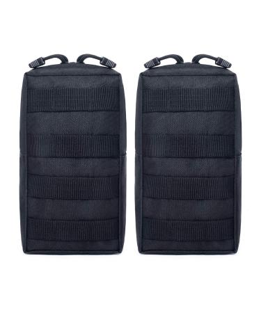 Tacticool 2 Pack Molle Pouches - Tactical Compact Water-Resistant EDC Pouch 2 Pack-Black