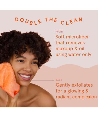 Cleanlogic Exfoliating Dual-Texture Face Cloths for Sensitive Skin - Vegan Assorted Colors Removes Makeup & Dirt - Pack of 3 - Buy Online on GoSupps.com
