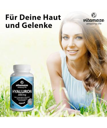 Hyaluronic Acid Capsules 300 mg | Vegan | 3-Month Supply | High Bioavailability | Additive-Free | Made in Germany - Buy Online on GoSupps.com