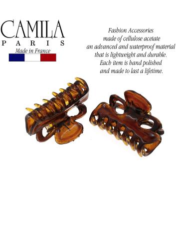 Camila Paris CP2628/2 French Hair Clips Set - Small 1 inch Claw Clips for Women - Made in France with Cellulose Tortoise - Stylish and Durable Accessories - Buy Online on GoSupps.com
