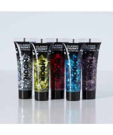 Buy Moon Glitter Gel with Coarse Glitter - 12ml Face Paint Set of 5 Colours | International Shipping Available - Buy Online on GoSupps.com