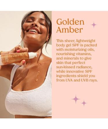 Kopari Sun Shield Body Glow - SPF 30 Sheer Sunscreen for UV Protection | Vegan & Cruelty-Free with Antioxidants | 5oz Golden Amber Water & Sweat Resistant - Buy Online on GoSupps.com
