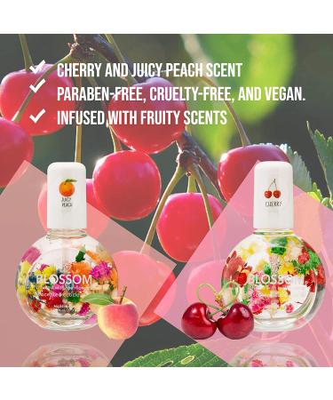 Blossom Scented Cuticle Oil Twin Pack - Cherry & Juicy Peach Infused with Real Flowers, Essential Oils for Softening, Hydrating and Repairing Nail Cuticles - 2 x 0.92 Fl. Oz - Buy Online on GoSupps.com