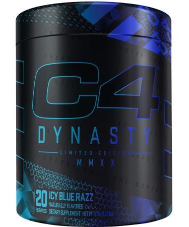 Cellucor C4 Dynasty MMXX Pre Workout Powder ICY Blue Razz | Preworkout Energy Supplement for Men & Women | 350mg Caffeine + 6.4g Beta Alanine | 20 Servings Icy Blue Razz 20.0 Servings (Pack of 1)