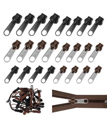 ECLIPSEGUARD 48 pieces Pack Zipper replacement zipper Slider replacement zipper replacement zipper trailer removable zipper Zipper Pull fixer replacement slide for jackets case