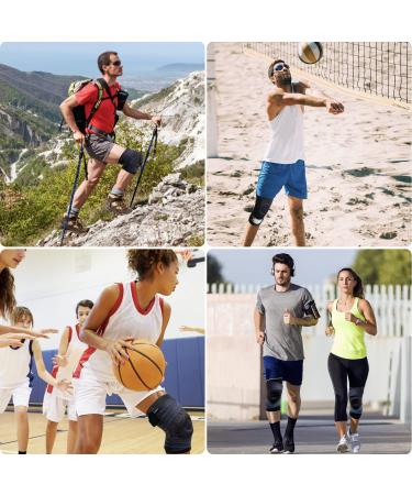 3PC Knee Brace Set with Full Leg Compression Sleeve - Pain Relief & Support for Hiking, Soccer, Basketball, Running - Black, Size A - Buy Online on GoSupps.com