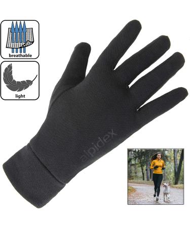 Alpidex Underwire Gloves | Light Warm Running Gloves | Thin Liner for Winter Sports - Black - Buy Online on GoSupps.com