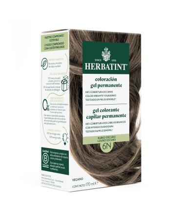 Herbatint Herbatint 6N Dark Blonde Permanent Hair Color Gel 170ml Ammonia Free 100% Grey Coverage For Sensitive Skin With 8 Organic Natural Extracts