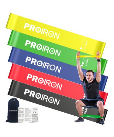 PROIRON Resistance Bands Resistant Bands Exercise Bands Resistance for Women and Men Stretch Bands for Exercise Gym Bands Set of 5 with Guide and Carrying Bag #1 classic set