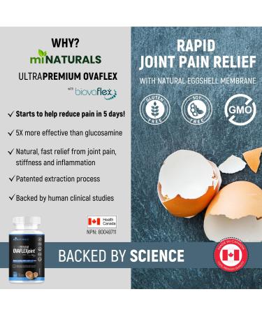 miNATURALS NEM Natural Eggshell Membrane Pills | Rapid Joint Pain Relief Supplements OVAFLEXjoint with BiovaFlex 60 ct. | Fast Arthritis Pain Relief | Starts working in 5 Days - Buy Online on GoSupps.com