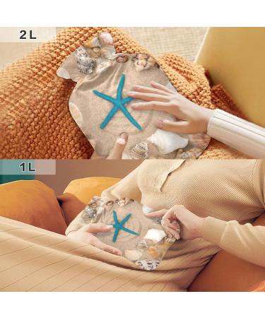 Sea Shells Hot Water Bottle with Cover | 1L Small Pain Relief Bag | BPA-Free for Hands & Feet - Buy Online on GoSupps.com