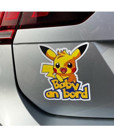 Baby On Board Sticker - Pika 13x18cm Easy Stick Vinyl Car Decal | Colorful Baby Safety Sign for Cars - Buy Online on GoSupps.com