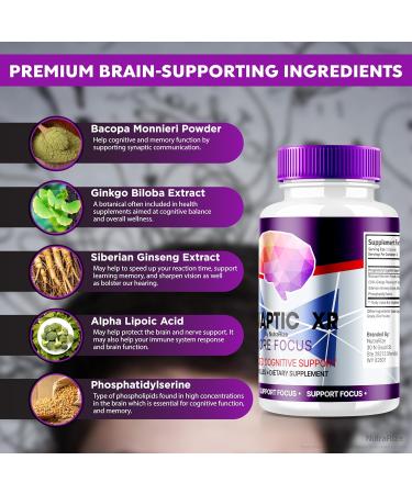 Synaptic XR Core Focus Capsules | All-Natural Brain Supplement for Memory & Cognitive Health | 60 Capsules - Boost Your Brain Power - Buy Online on GoSupps.com