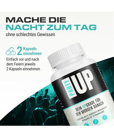  PARTYUP PARTYUP With 25 Electrolytes Vitamins & Minerals 90 After-Party Capsules Morning After 90 Capsules - Buy Online on GoSupps.com