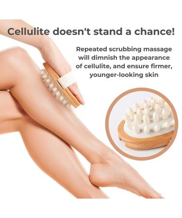 Natural Bristle Dry Brushing Body Spa Set with Face Cleansing Brush - Lymphatic Drainage & Cellulite Massager for Radiant Skin - Buy Online on GoSupps.com