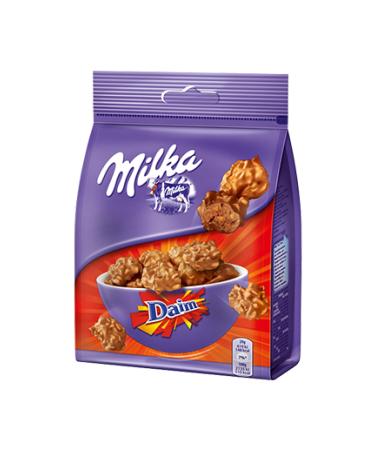 Milka Snax - Cornflakes, Daim Flakes & Milk Chocolate Confectionery - Ideal for Gourmet Breaks - 145g Bag