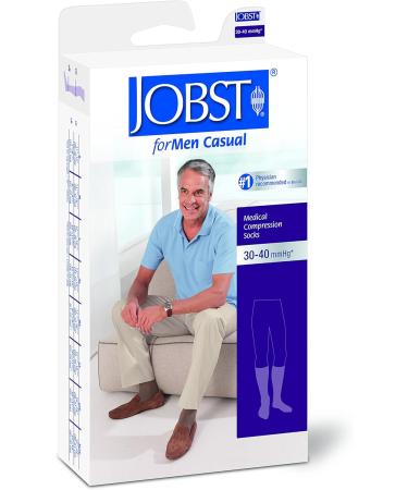 JOBST forMen Casual Compression Sock - Knee High 30-40mmHg X-Large Full Calf Black | International Shipping Available - Buy Online on GoSupps.com