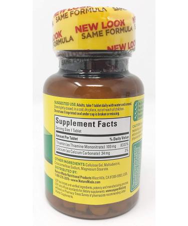 Nature Made Vitamin B-1 100 mg Tablets - 100 ct (Pack of 2) - Energy & Metabolism Support - Buy Online on GoSupps.com