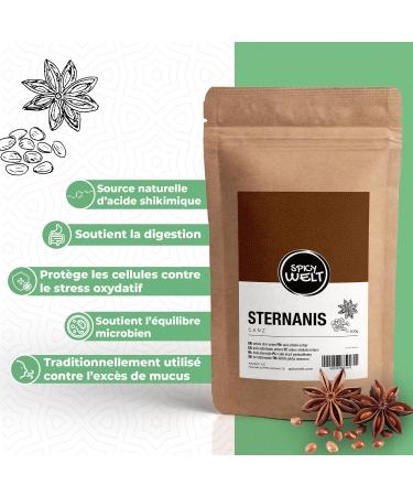Spicy Welt Anis toil Entier (250g) Badiane | Pour P tisserie Infusion Pain d' pices & Compote | Saveur Intense & D corative | 100% Naturel Sans Additifs 250 g (Lot de 1) - Buy Online on GoSupps.com
