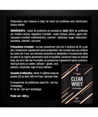 CLEAR WHEY Whey Isolate Protein 83% de Prot ines Performance & R cup ration Saveur Th Glac 20 Portions Nutrimea Sport - Expertise Fran aise - Buy Online on GoSupps.com